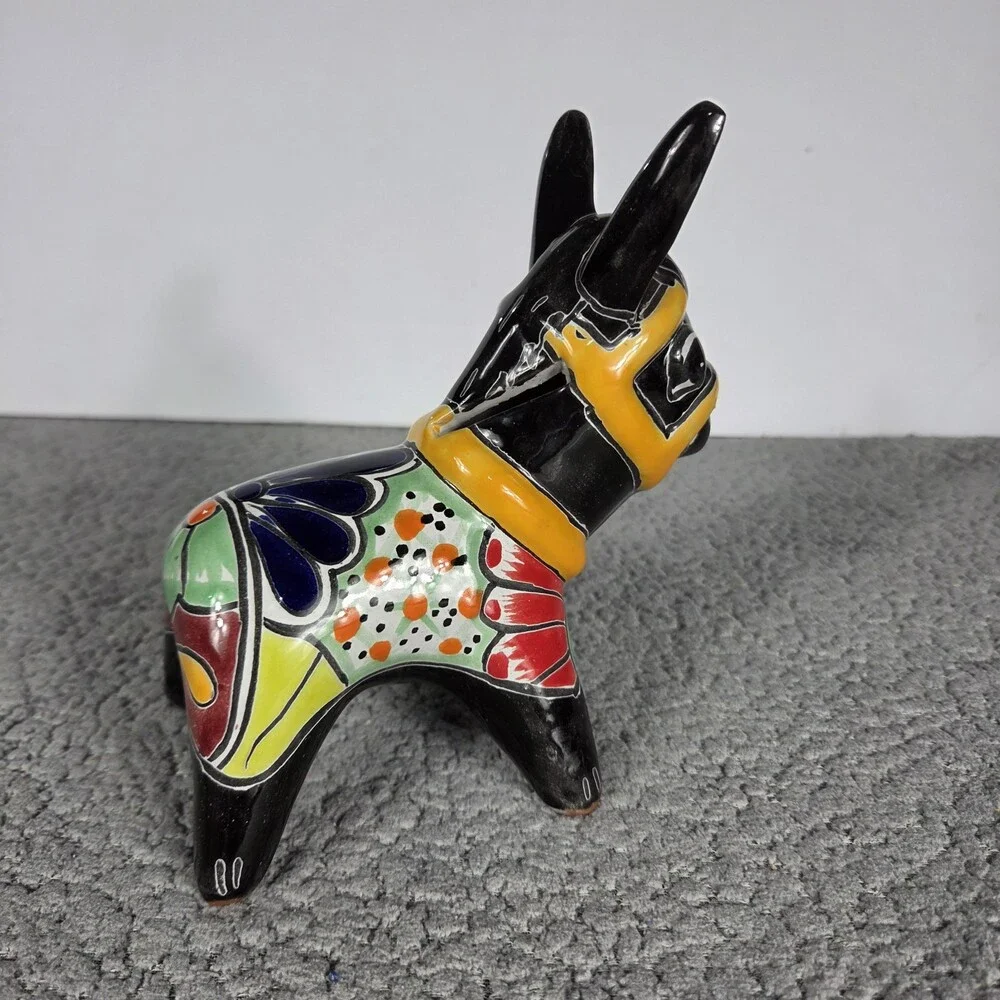 Talavera Donkey Mexican Art Pottery Hand Painted Garden/Home Decor